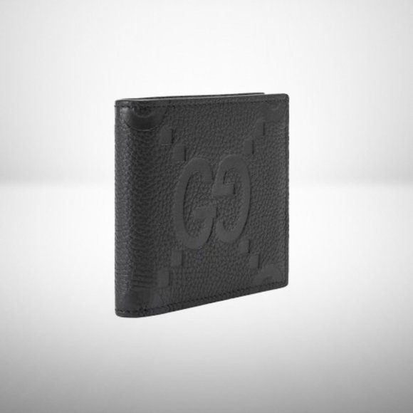 GUCCI BLACK LEATHER GG MONOGRAM LOGO BI-FOLD WALLET - Picture 3 of 6